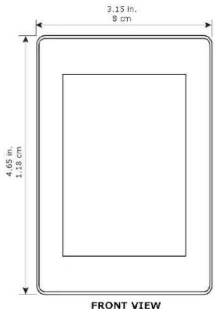 3.15 in. 8 cm 4.65 in. 1.18 cm FRONT VIEW