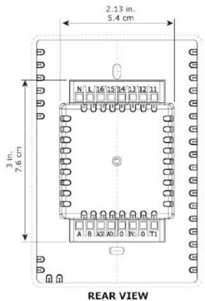 2.13 in. 5.4 cm 3 in. 7.6 cm N L 16 15 14 13 12 11 A B A0 A0 0 N1 0 T1 REAR VIEW