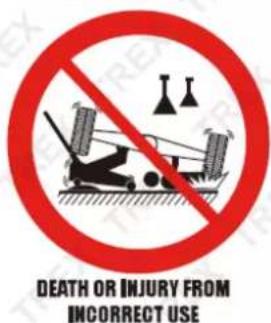 DEATH OR INJURY FROM INCORRECT USE