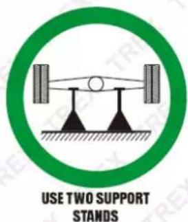 USE TWO SUPPORT STANDS