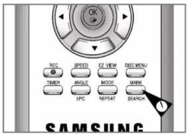 OK REC SPEED EZ VIEW DISC MENU TIMER ANGLE MODE MARK IPC REPEAT SEARCH 1 SAMSUNG