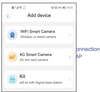 Add device WiFi Smart Camera Wireless or wired camera 4G Smart Camera 4G sim card camera Kit wifi kit with Signal base station