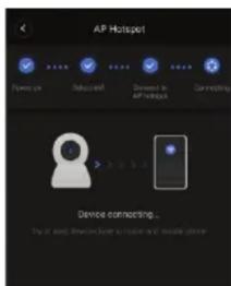 AP Hotspot Power-up Adjust-off Connected to AP/Windows Connecting Device connecting... The AI sleep, video-on, or video-only connection