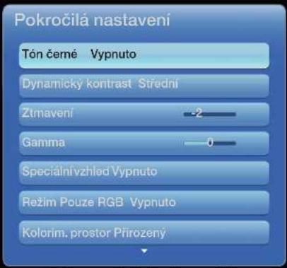 SAMSUNG UE37D6205TS - Pokročilá nastavení - 1