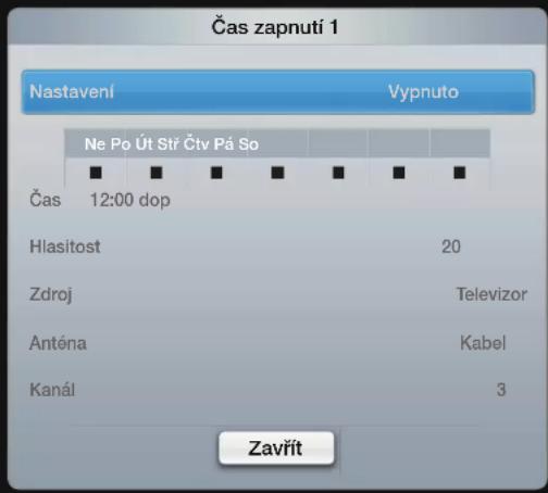 SAMSUNG UE40D6537WK - Nastavení časovače zapnutí a vypnutí - 1