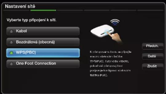 SAMSUNG UE46D6575WS - Postup nastavení pomocí WPS(PBC) - 1
