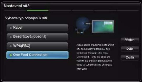 SAMSUNG UE46D6755WS - Postup nastavení pomocí funkce One Foot Connection - 1