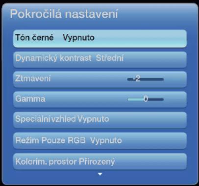 SAMSUNG UE46D6755WS - Pokročilá nastavení - 1