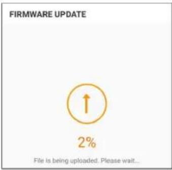 FIRMWARE UPDATE 2% File is being uploaded. Please wait...