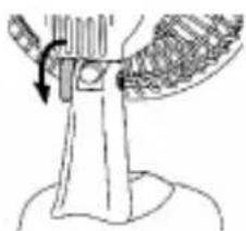 Diagram of a mechanical assembly with a curved arrow indicating rotation (no text or symbols present)