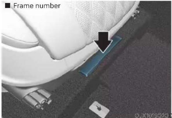Frame number OJX1018020