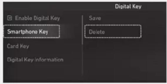 Digital Key Enable Digital Key Smartphone Key Card Key Digital Key Information Save Delete