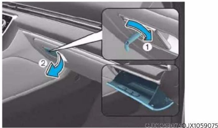 Diagram showing car door cleaning steps with blue arrows indicating direction and magnified detail view