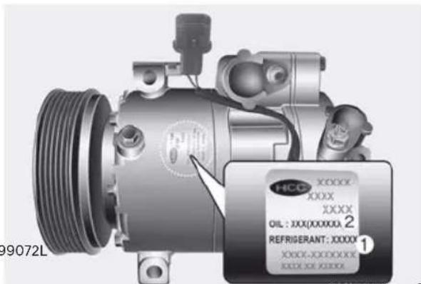 99072L HCC XXXX XXXX XXXX OIL : XXX(XXXXXX) 2 REFRIGERANT: XXXXX XXXX-XXXXXXX XXXX XX XXXXX