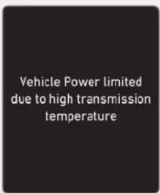 Vehicle Power limited due to high transmission temperature