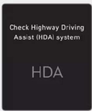 Check Highway Driving Assist (HDA) system HDA