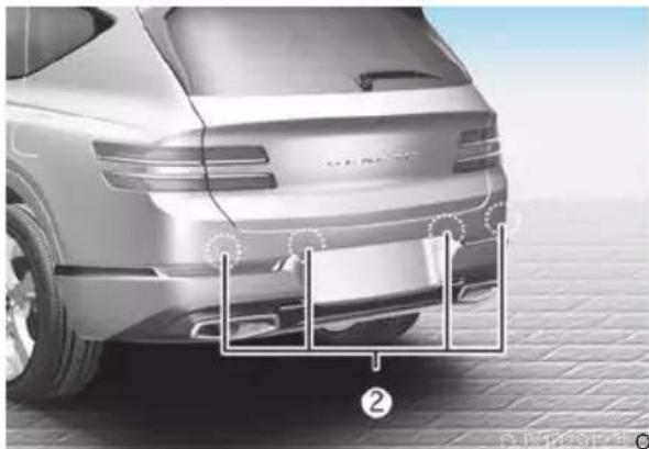 Genesis GV80 (2023) - REVERSE PARKING COLLISION-AVOIDANCE ASSIST (PCA) (IF EQUIPPED) - 2