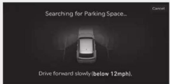 Searching for Parking Space... Drive forward slowly (below 12mph).