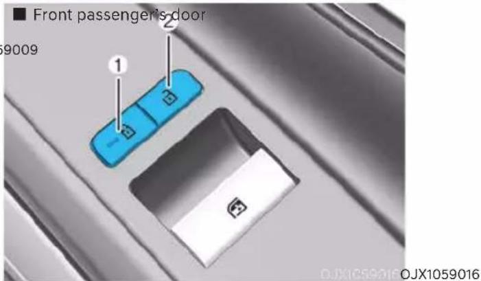 ■ Front passenger's door 9009 1 2 OJX1059016 OJX1059016