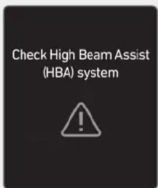 Check High Beam Assist (HBA) system