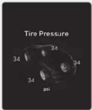 Tire Pressure 34 34 34 34 psi