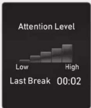 Attention Level Low High Last Break 00:02