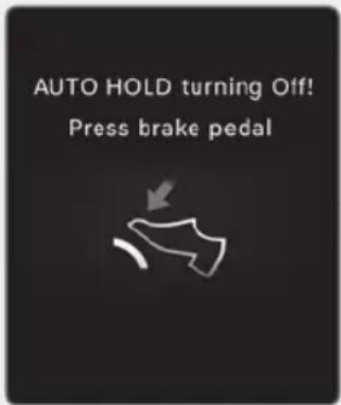 AUTO HOLD turning Off! Press brake pedal