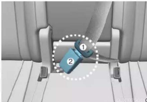Genesis GV80 (2023) - Second row center seatbelt (3-point rear center seat belt) (5, 7-seater) - 1