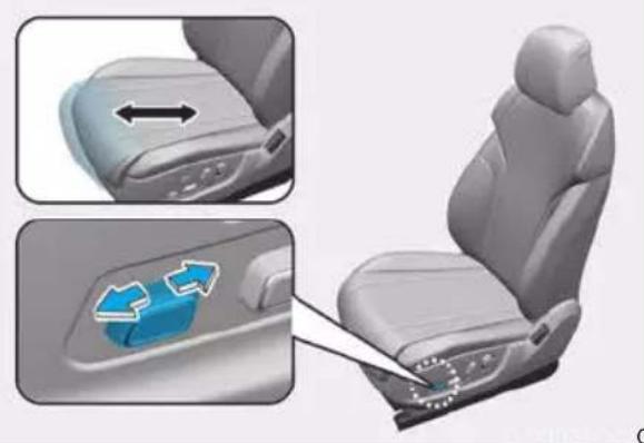 Genesis GV80 (2023) - Seat cushion extension adjustment (for driver's seat) (if equipped) - 1