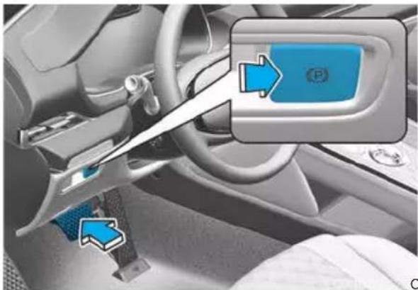 Genesis GV80 (2023) - Releasing the parking brake - 1