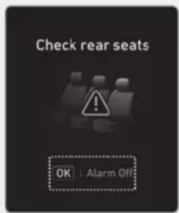Check rear seats OK : Alarm Off