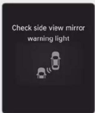 Check side view mirror warning light