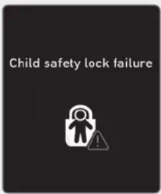 Child safety lock failure