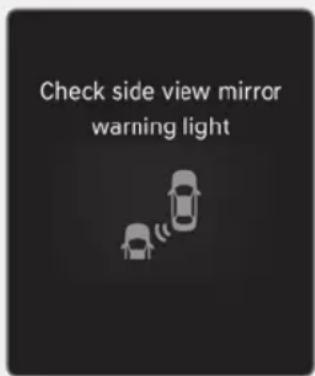 Check side view mirror warning light