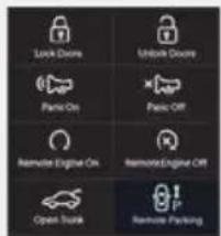 Lock Doors Unlock Doors Panc On Panc Off Remote Engine On Remote Engine Off Open Stuck Remote Packing