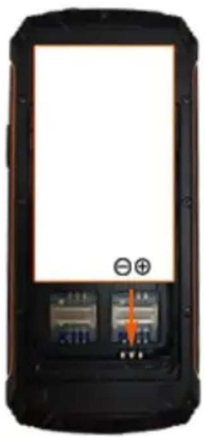 Evolveo StrongPhone W4 - Inserting the battery - 1