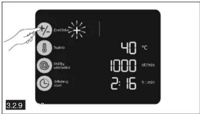 Zweibländ Tejärte Orkörby odstredäni Orkörung start 40 °C 1000 ot/min 2:16 h : min 3.2.9