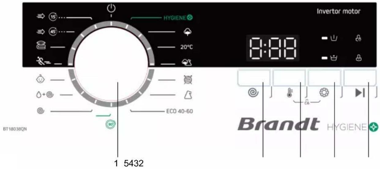 HYGIENE 20°C ECO 40-60 BT18038QN 1 5432 Invertor motor 8:88 Brandt HYGIENE