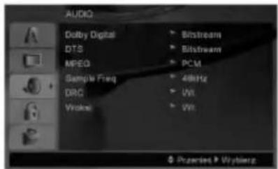 AUDIO Dolby Digital BTS MPEG Sample Freq DRG Vrake Bitstream Bitstream PCM 4kHz VH VH © Prauerae Wyzberg