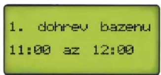 1. dohrev bazenu 11:00 az 12:00