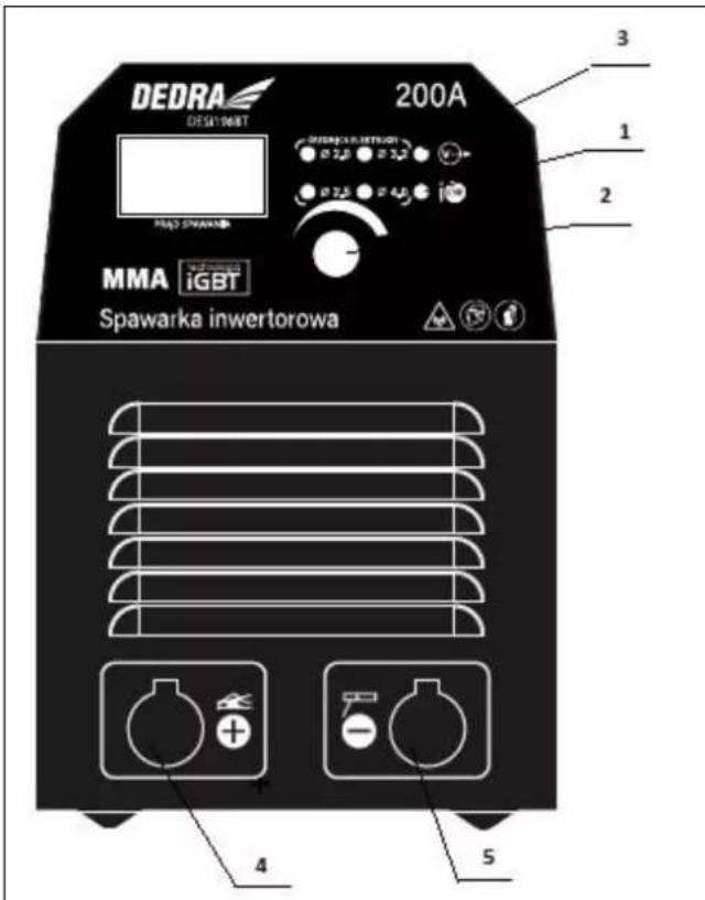 DEDRA DESH196BT 200A MMA IGBT Spawarka inwertorowa 3 1 2 4 5