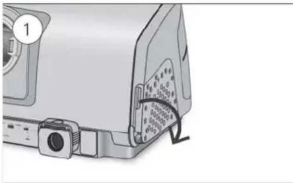 ResMed Lumis 100 VPAP S - To replace the air filter: - 1