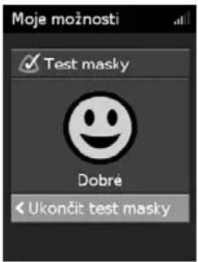 Moje možnosti ✓ Test masky Dobre ◀ Ukončit test masky