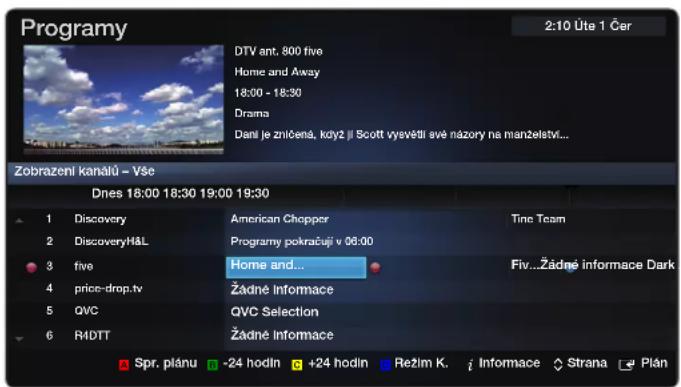 Programy 2:10 Úte 1 Čer DTV ant, 800 five Home and Away 18:00 - 18:30 Drama Dani je zničená, kýž ů Scott vysvěšti své názory na manželství... Zobrazení kanálů - Vše Dnes 18:00 18:30 19:00 19:30 1 Discovery American Chopper Tine Team 2 DiscoveryH&L Programy pokračují v 06:00 3 five Home and... Fiv...Žadné informace Dark 4 price-drop.tv Žadné Informace 5 QVC QVC Selection 6 RMDT Žadné Informace Spr. plánu -24 hodin +24 hodin Režim K. i Informace Strana Plán