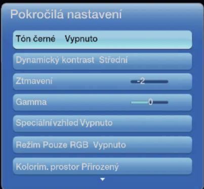 SAMSUNG UE40D6000TP - Pokročilá nastavení - 1