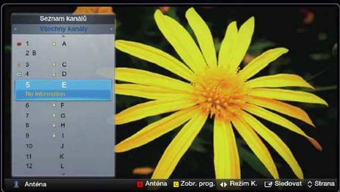SAMSUNG UE40D6000TP - Seznam kanálů - 1