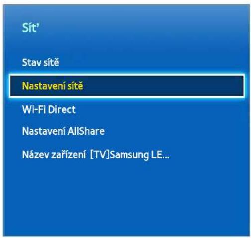 Sít' Stav sitě Nastavení sitě Wi-Fi Direct Nastavení AllShare Název zařízení [TV]Samsung LE...