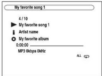My favorite song 1 4 / 10 ► My favorite song 1 i Artist name ○ My favorite album 0:00:00 _ MP3 0kbps 0kHz ALL