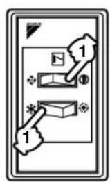 Diagram showing two labeled switches with directional arrows and icons, likely illustrating a control or process mechanism.