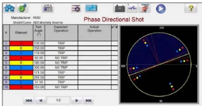 Megger FREJA 546 - Phase Directional Shot button - 1